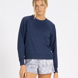 Vuori Long-Sleeve Halo Crew - Navy Heather